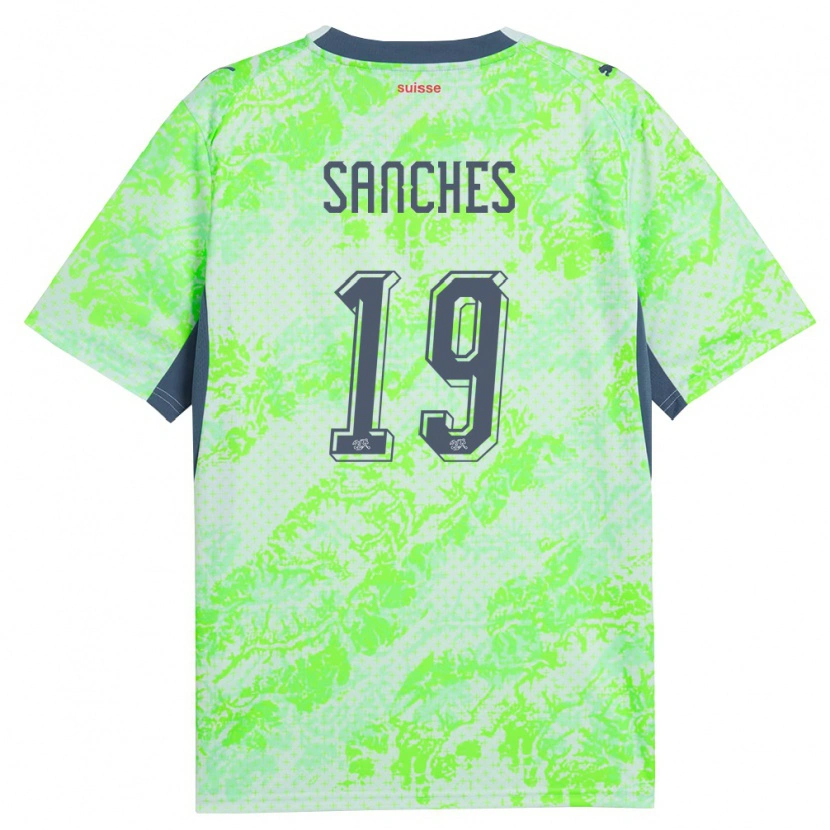 Danxen Niño Camiseta Suiza Alvyn Sanches #19 Verde Marino 2ª Equipación 26-28 La Camisa