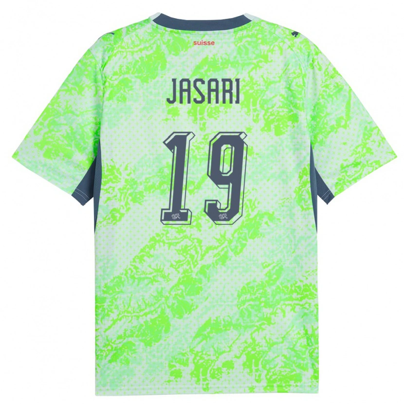 Danxen Niño Camiseta Suiza Ardon Jasari #19 Verde Marino 2ª Equipación 26-28 La Camisa