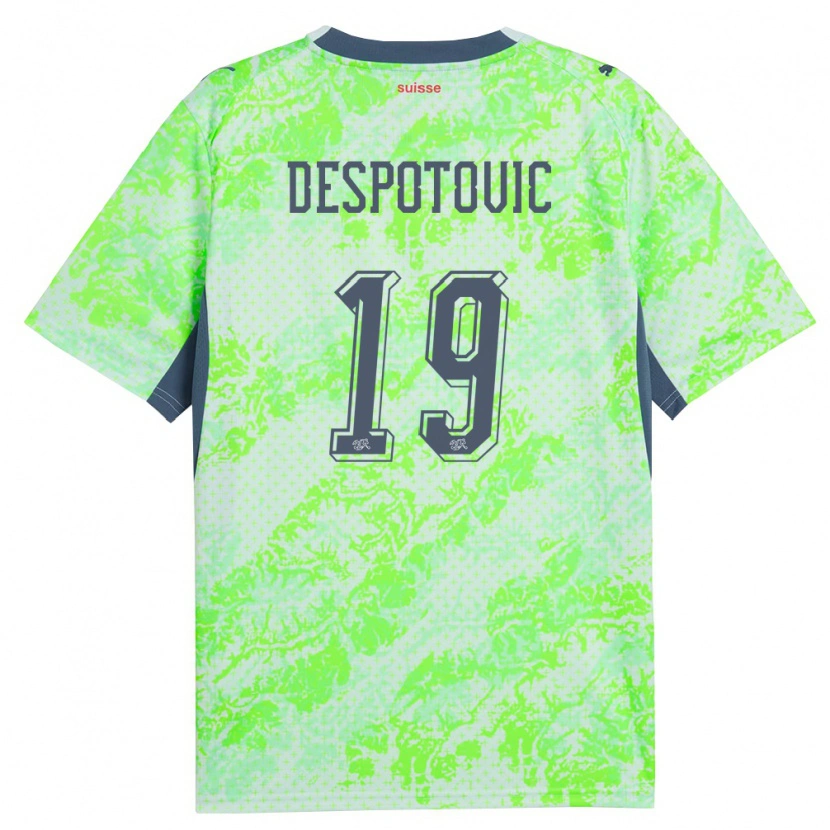 Danxen Niño Camiseta Suiza Ilija Despotovic #19 Verde Marino 2ª Equipación 26-28 La Camisa