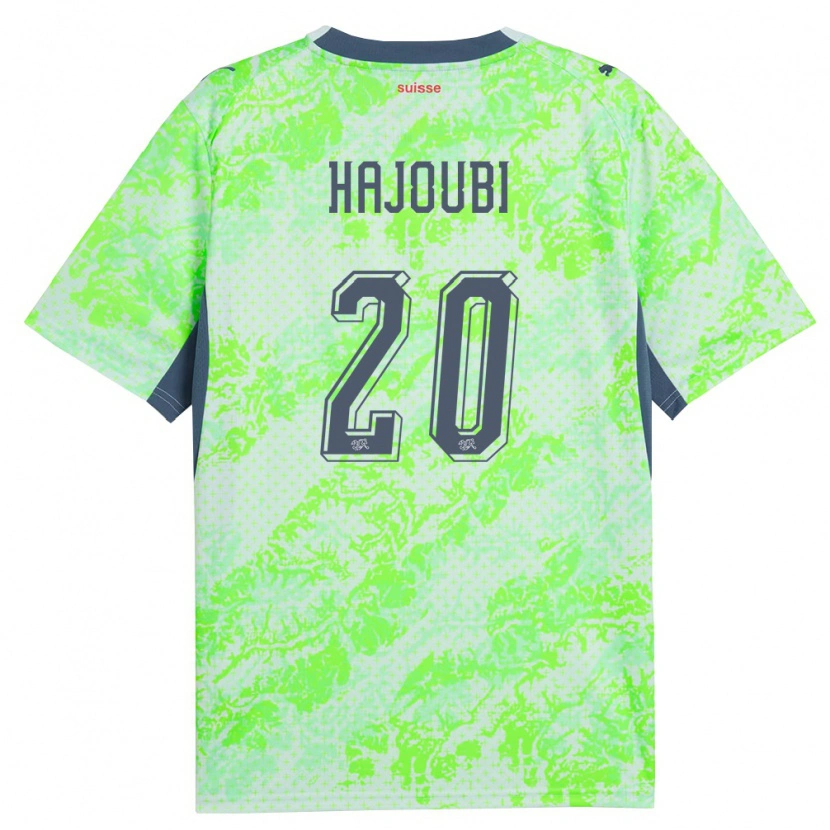 Danxen Niño Camiseta Suiza Amin Hajoubi #20 Verde Marino 2ª Equipación 26-28 La Camisa