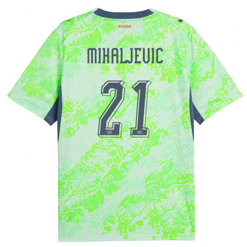 Danxen Niño Camiseta Suiza Mark Mihaljevic #21 Verde Marino 2ª Equipación 26-28 La Camisa