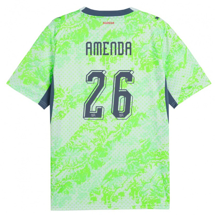 Danxen Niño Camiseta Suiza Aurèle Amenda #26 Verde Marino 2ª Equipación 26-28 La Camisa