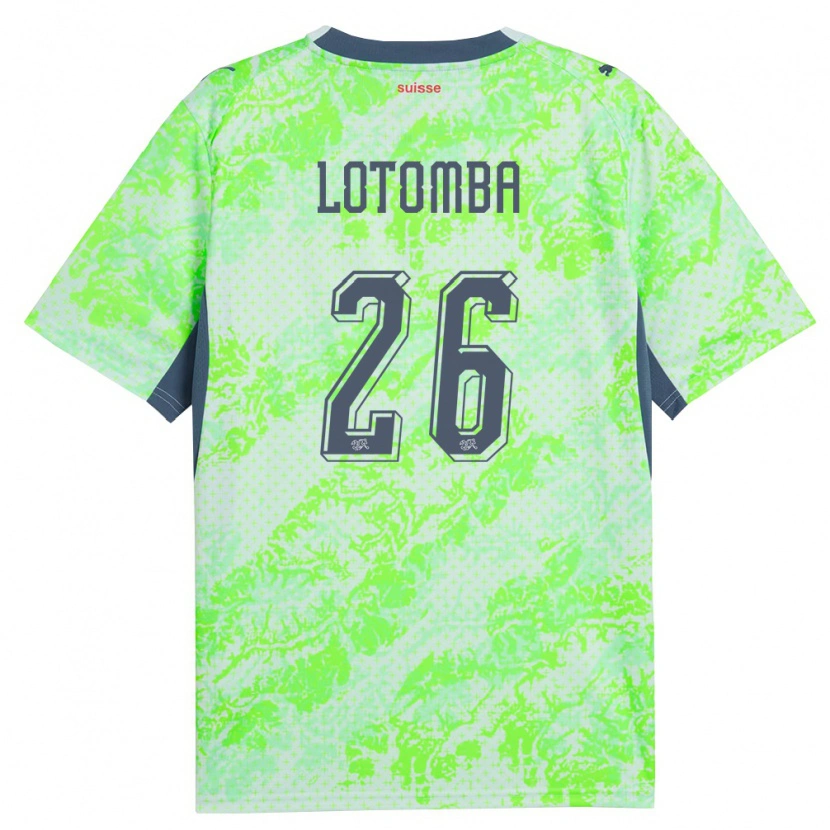 Danxen Niño Camiseta Suiza Jordan Lotomba #26 Verde Marino 2ª Equipación 26-28 La Camisa