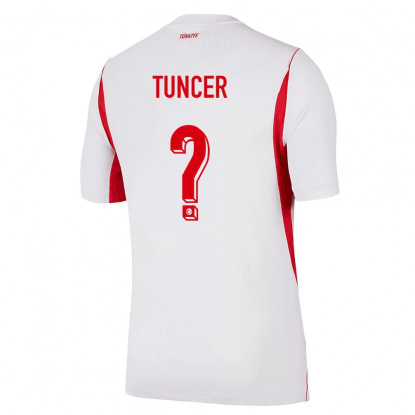 Danxen Niño Camiseta Turquía Deniz Tuncer #0 Blanco Rojo Borgoña 2ª Equipación 26-28 La Camisa