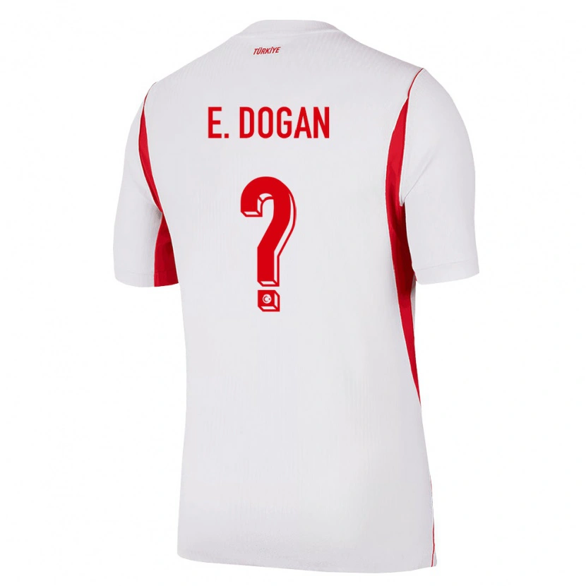 Danxen Niño Camiseta Turquía Enes Bünyamin Mustafa Doğan #0 Blanco Rojo Borgoña 2ª Equipación 26-28 La Camisa