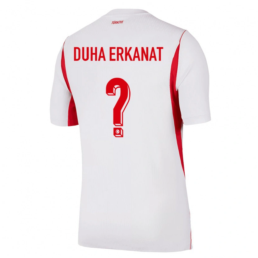 Danxen Niño Camiseta Turquía Ahmet Duha Erkanat #0 Blanco Rojo Borgoña 2ª Equipación 26-28 La Camisa