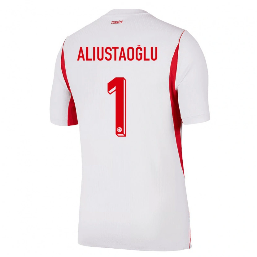 Danxen Niño Camiseta Turquía Mete Aliustaoğlu #1 Blanco Rojo Borgoña 2ª Equipación 26-28 La Camisa