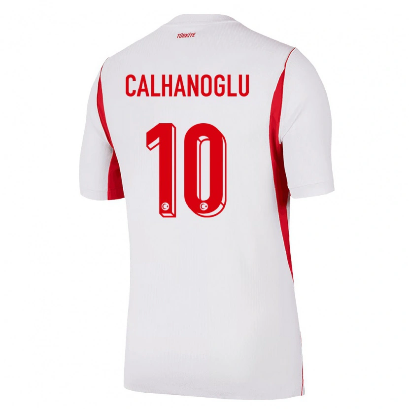 Danxen Niño Camiseta Turquía Hakan Çalhanoğlu #10 Blanco Rojo Borgoña 2ª Equipación 26-28 La Camisa