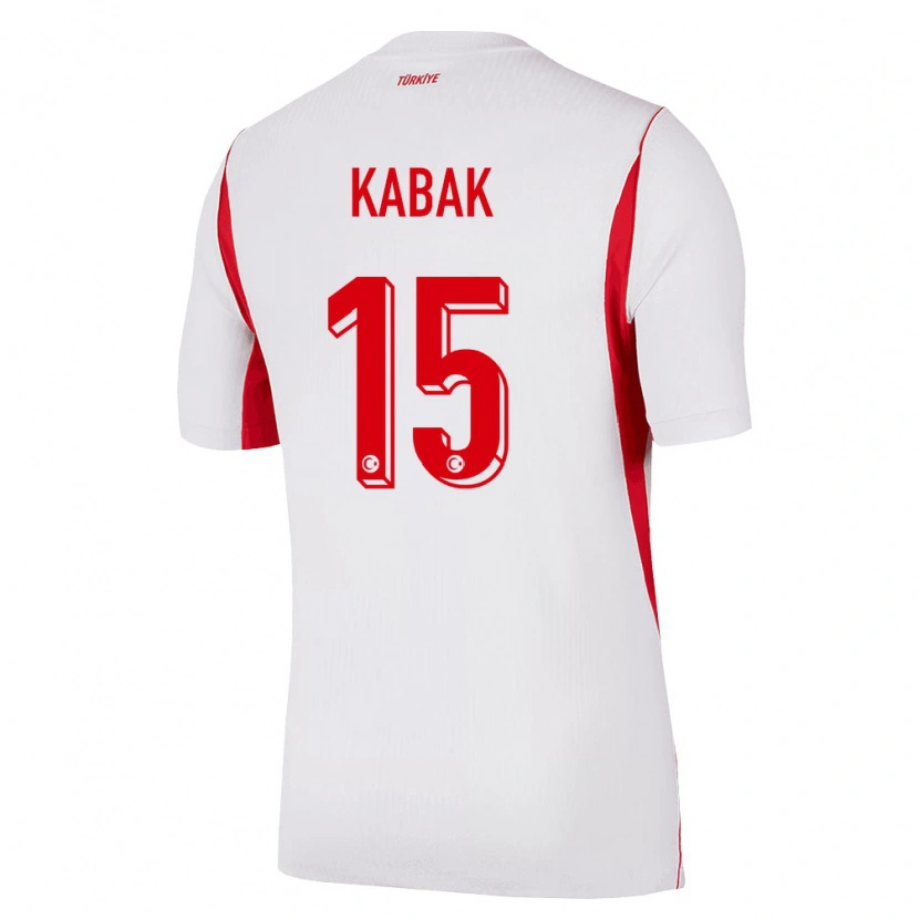Danxen Niño Camiseta Turquía Ozan Kabak #15 Blanco Rojo Borgoña 2ª Equipación 26-28 La Camisa