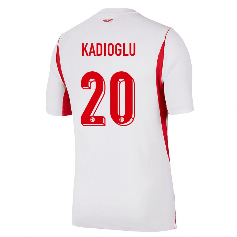 Danxen Niño Camiseta Turquía Ferdi Kadıoğlu #20 Blanco Rojo Borgoña 2ª Equipación 26-28 La Camisa