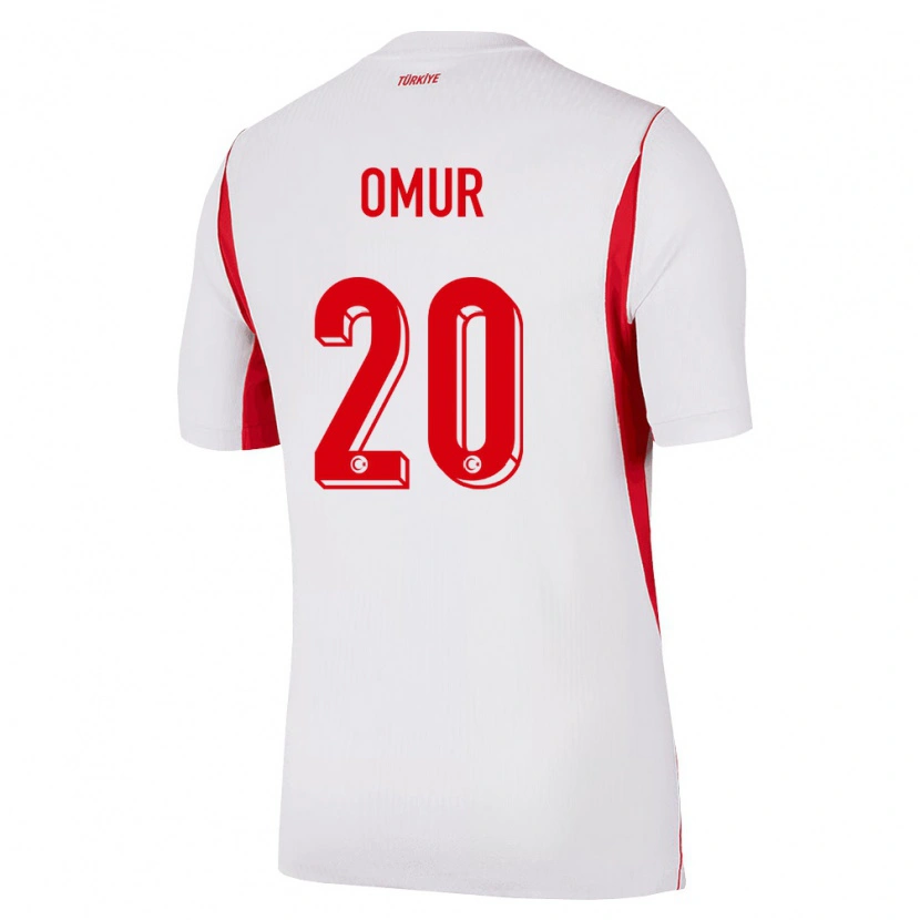Danxen Niño Camiseta Turquía Abdülkadir Ömür #20 Blanco Rojo Borgoña 2ª Equipación 26-28 La Camisa