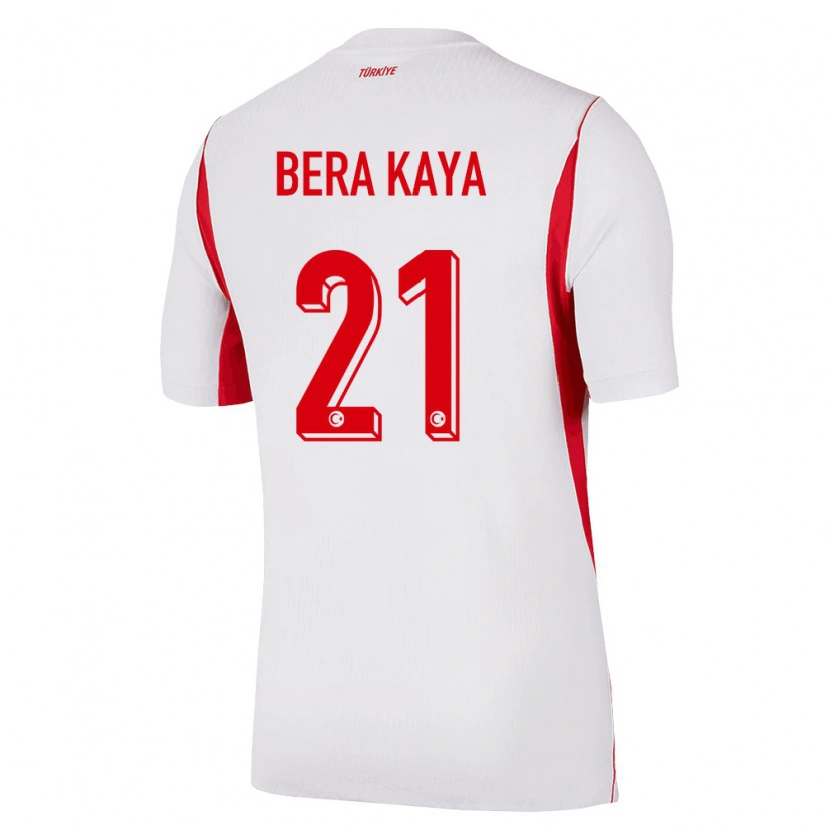 Danxen Niño Camiseta Turquía Furkan Bera Kaya #21 Blanco Rojo Borgoña 2ª Equipación 26-28 La Camisa