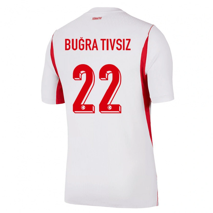 Danxen Niño Camiseta Turquía Ensar Buğra Tivsiz #22 Blanco Rojo Borgoña 2ª Equipación 26-28 La Camisa