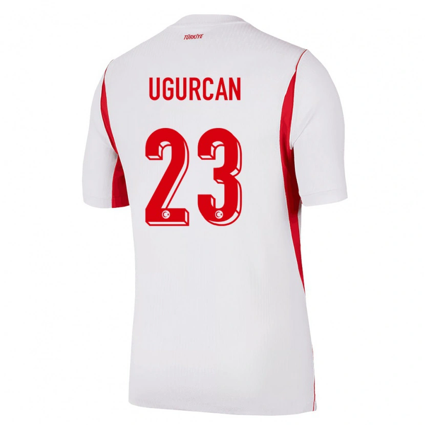 Danxen Niño Camiseta Turquía Uğurcan Çakır #23 Blanco Rojo Borgoña 2ª Equipación 26-28 La Camisa