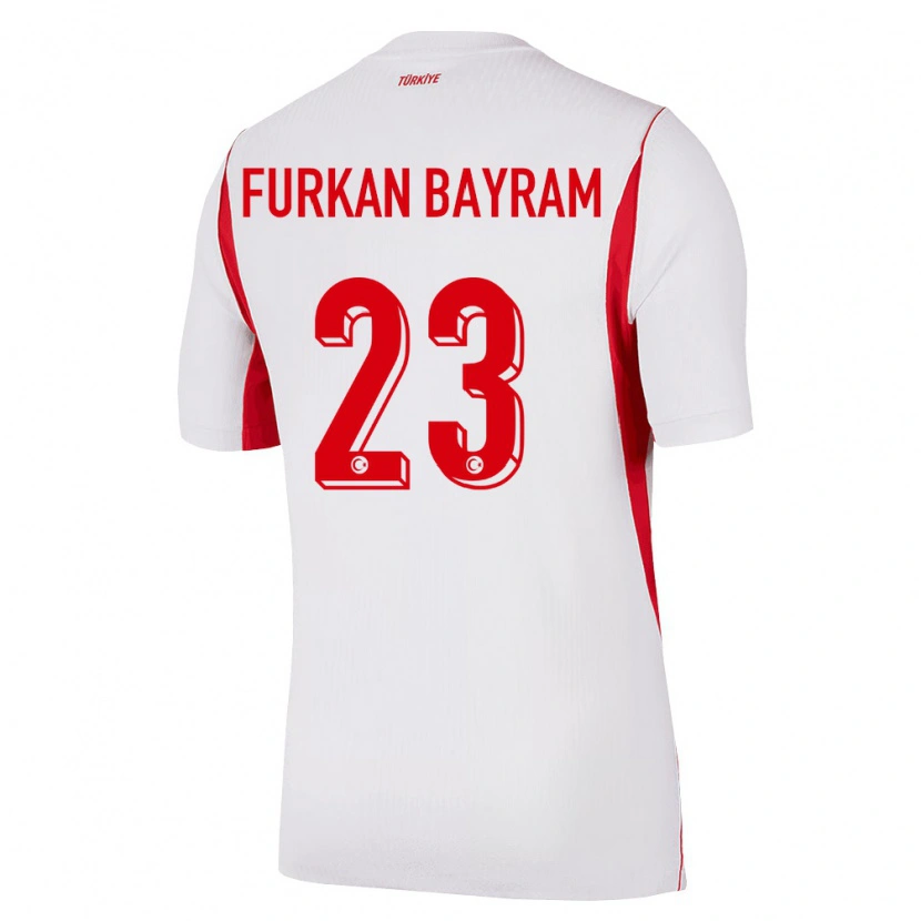 Danxen Niño Camiseta Turquía Mert Furkan Bayram #23 Blanco Rojo Borgoña 2ª Equipación 26-28 La Camisa