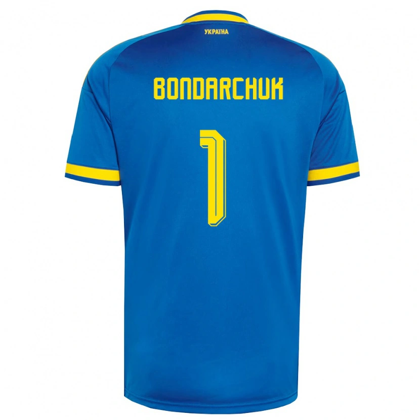 Danxen Niño Camiseta Ucrania Daryna Bondarchuk #1 Azul Amarillo Marino 2ª Equipación 26-28 La Camisa