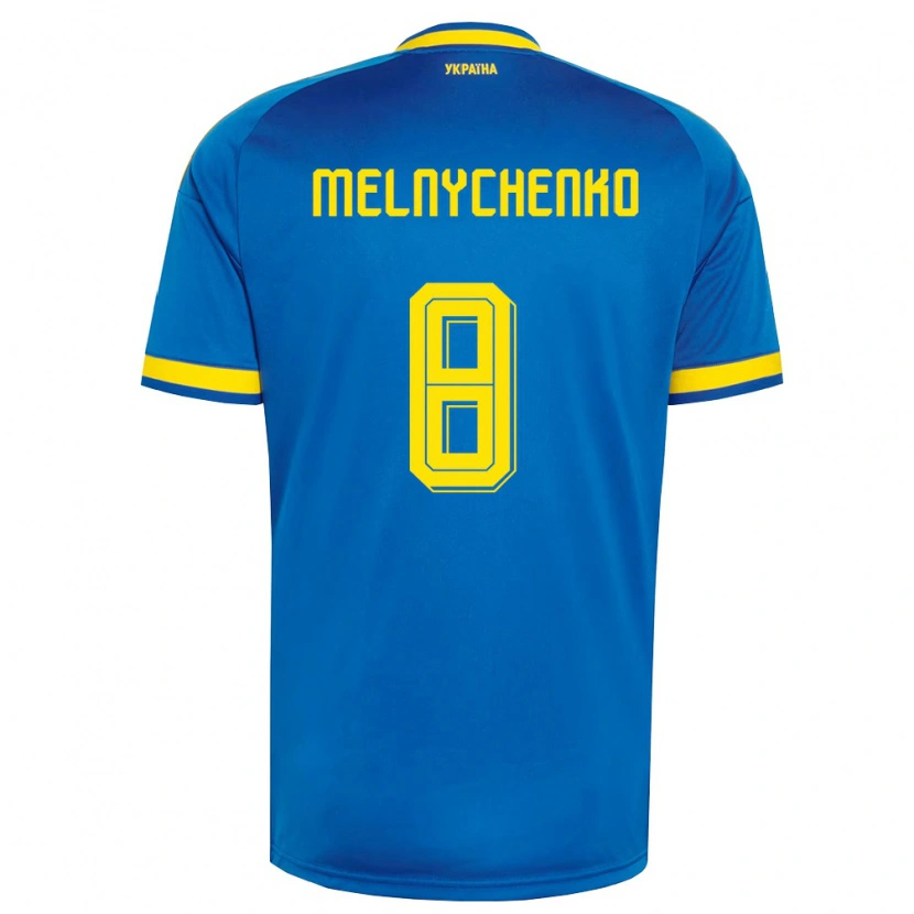 Danxen Niño Camiseta Ucrania Maksym Melnychenko #8 Azul Amarillo Marino 2ª Equipación 26-28 La Camisa