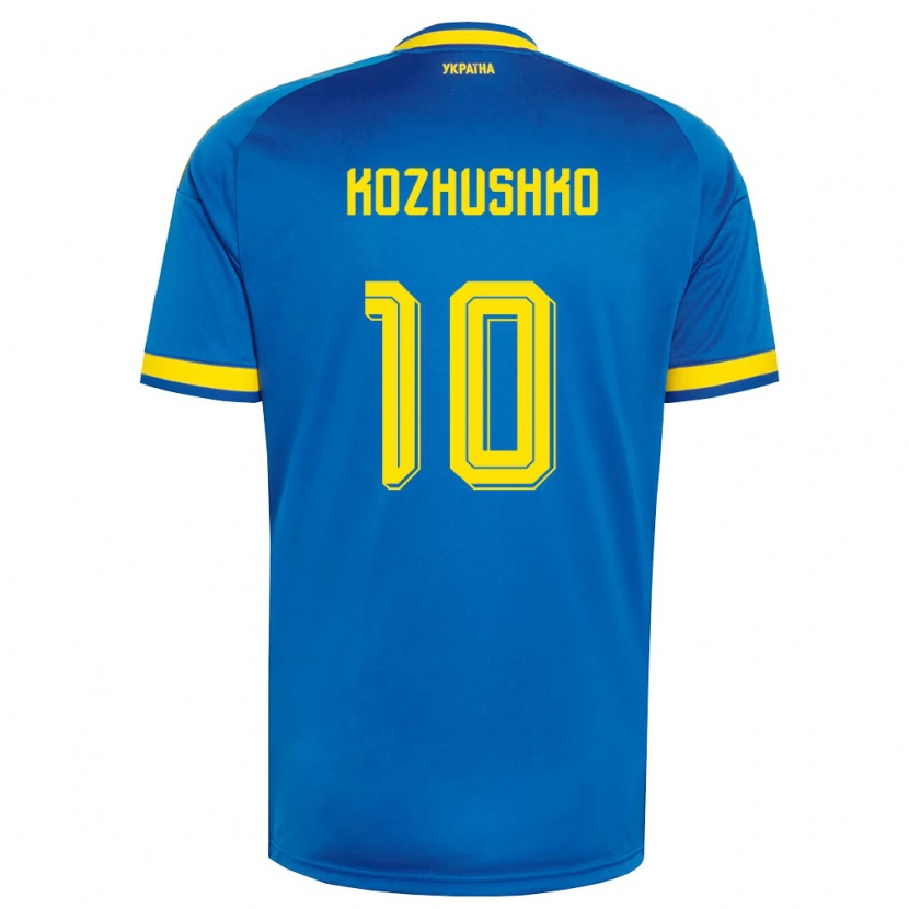 Danxen Niño Camiseta Ucrania Yaroslav Kozhushko #10 Azul Amarillo Marino 2ª Equipación 26-28 La Camisa