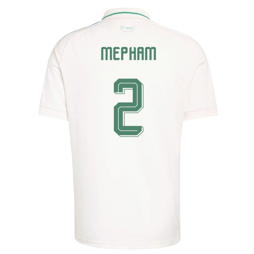 Danxen Niño Camiseta Gales Chris Mepham #2 Blanco Marrón Verde 2ª Equipación 26-28 La Camisa
