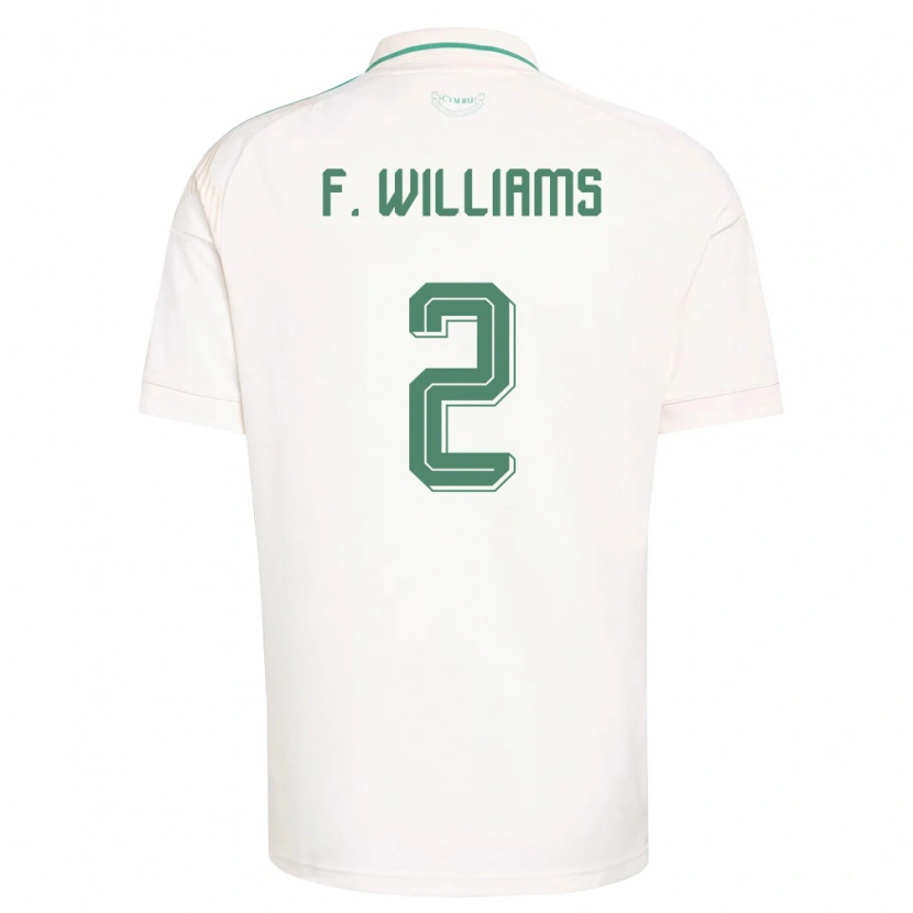Danxen Niño Camiseta Gales Fabian Williams #2 Blanco Marrón Verde 2ª Equipación 26-28 La Camisa