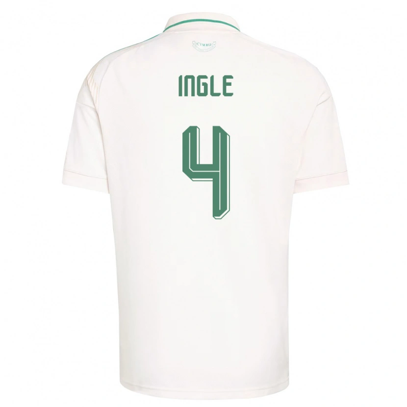 Danxen Niño Camiseta Gales Sophie Ingle #4 Blanco Marrón Verde 2ª Equipación 26-28 La Camisa