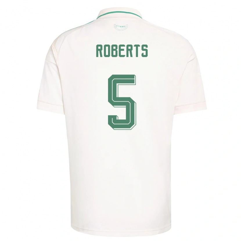 Danxen Niño Camiseta Gales Rhiannon Roberts #5 Blanco Marrón Verde 2ª Equipación 26-28 La Camisa