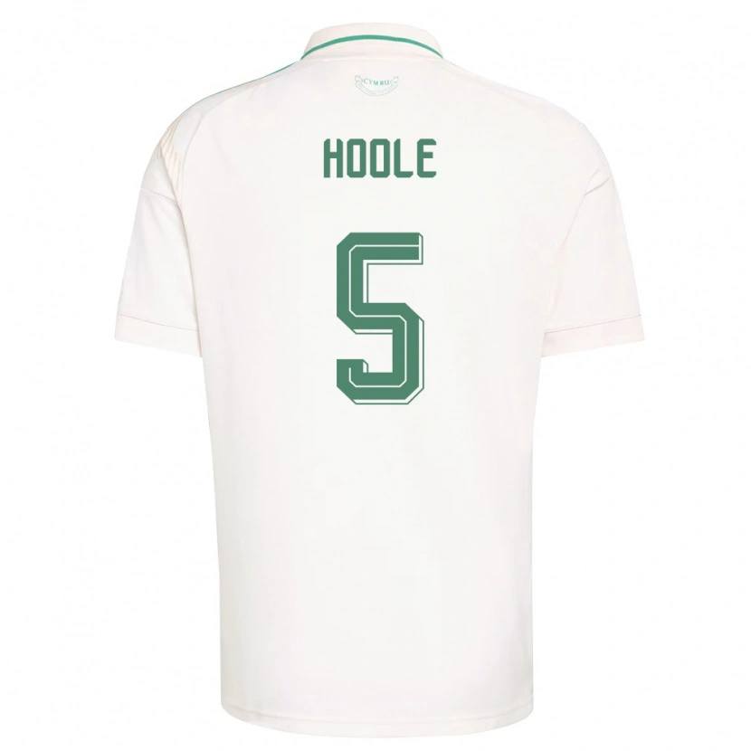 Danxen Niño Camiseta Gales Luca Hoole #5 Blanco Marrón Verde 2ª Equipación 26-28 La Camisa