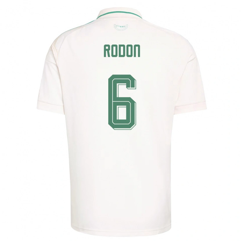 Danxen Niño Camiseta Gales Joe Rodon #6 Blanco Marrón Verde 2ª Equipación 26-28 La Camisa