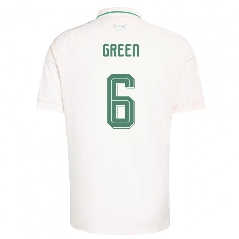 Danxen Niño Camiseta Gales Josephine Green #6 Blanco Marrón Verde 2ª Equipación 26-28 La Camisa