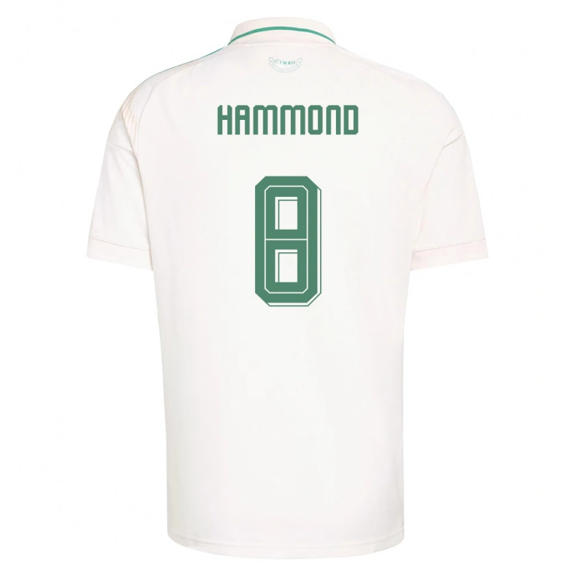 Danxen Niño Camiseta Gales Oliver Hammond #8 Blanco Marrón Verde 2ª Equipación 26-28 La Camisa