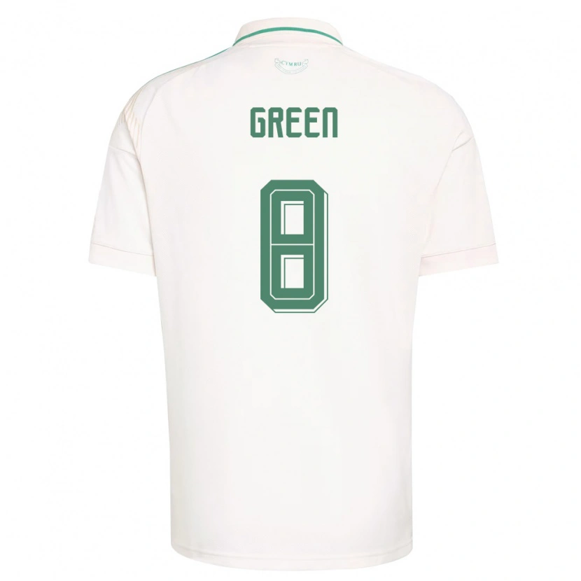 Danxen Niño Camiseta Gales Clayton Green #8 Blanco Marrón Verde 2ª Equipación 26-28 La Camisa