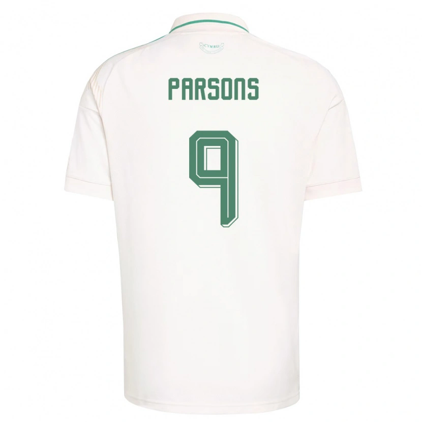 Danxen Niño Camiseta Gales Freddie Parsons #9 Blanco Marrón Verde 2ª Equipación 26-28 La Camisa