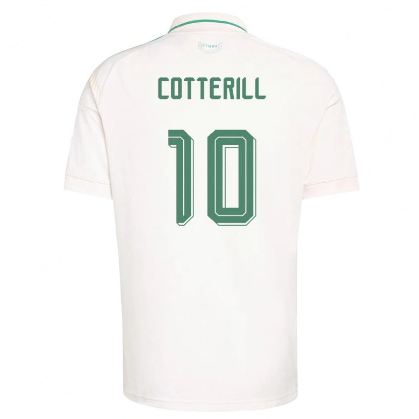 Danxen Niño Camiseta Gales Joel Cotterill #10 Blanco Marrón Verde 2ª Equipación 26-28 La Camisa