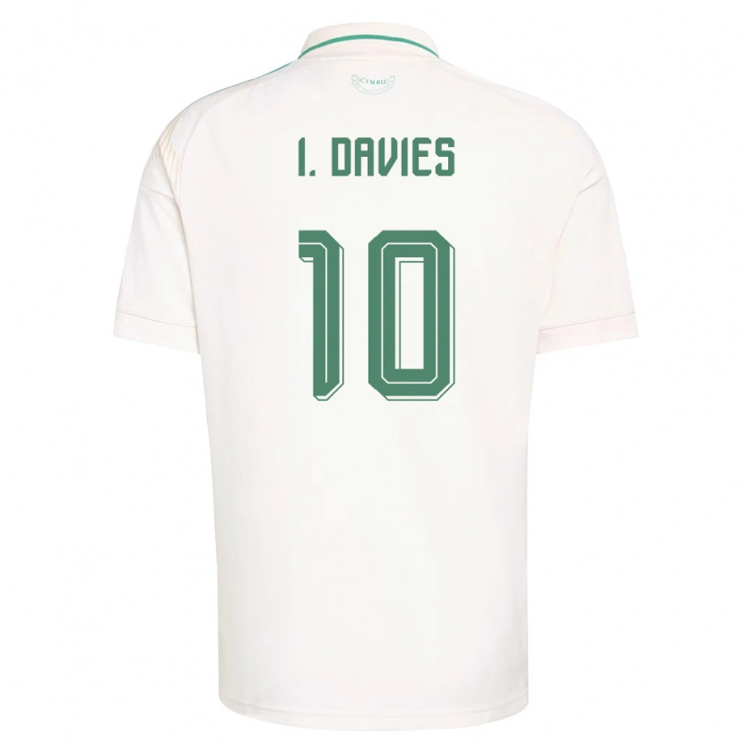 Danxen Niño Camiseta Gales Isaac Davies #10 Blanco Marrón Verde 2ª Equipación 26-28 La Camisa