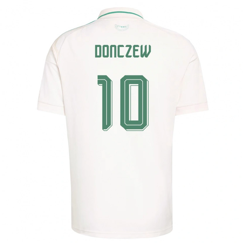 Danxen Niño Camiseta Gales Axel Donczew #10 Blanco Marrón Verde 2ª Equipación 26-28 La Camisa