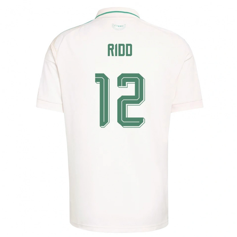 Danxen Niño Camiseta Gales Lewis Ridd #12 Blanco Marrón Verde 2ª Equipación 26-28 La Camisa