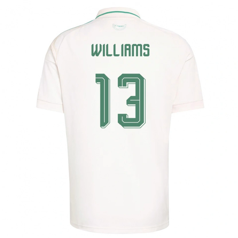 Danxen Niño Camiseta Gales Max Williams #13 Blanco Marrón Verde 2ª Equipación 26-28 La Camisa