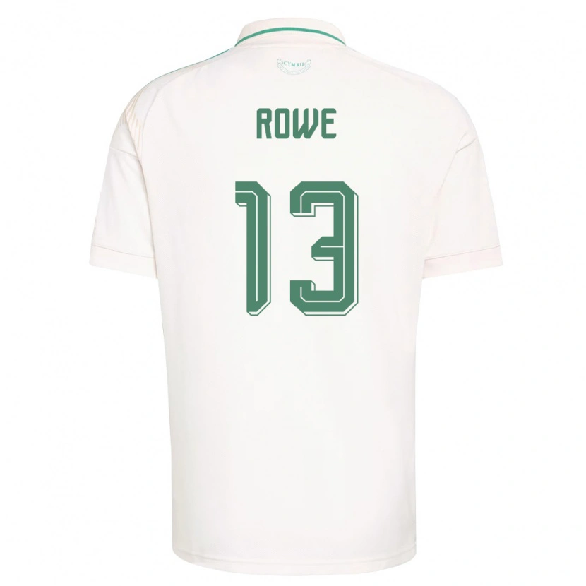 Danxen Niño Camiseta Gales Rachel Rowe #13 Blanco Marrón Verde 2ª Equipación 26-28 La Camisa