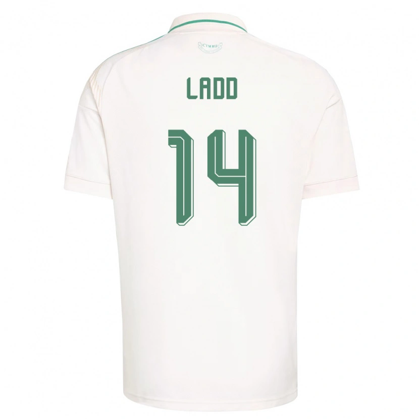 Danxen Niño Camiseta Gales Hayley Ladd #14 Blanco Marrón Verde 2ª Equipación 26-28 La Camisa