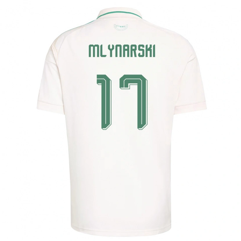 Danxen Niño Camiseta Gales Patrick Mlynarski #17 Blanco Marrón Verde 2ª Equipación 26-28 La Camisa