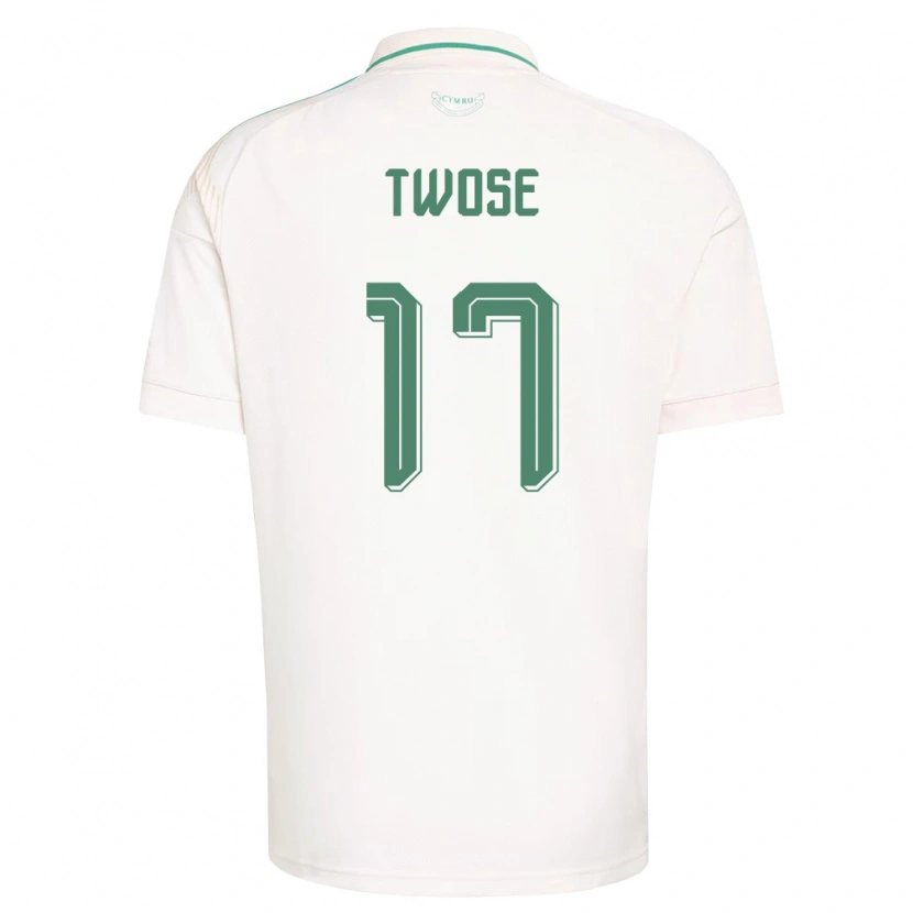 Danxen Niño Camiseta Gales Cody Twose #17 Blanco Marrón Verde 2ª Equipación 26-28 La Camisa