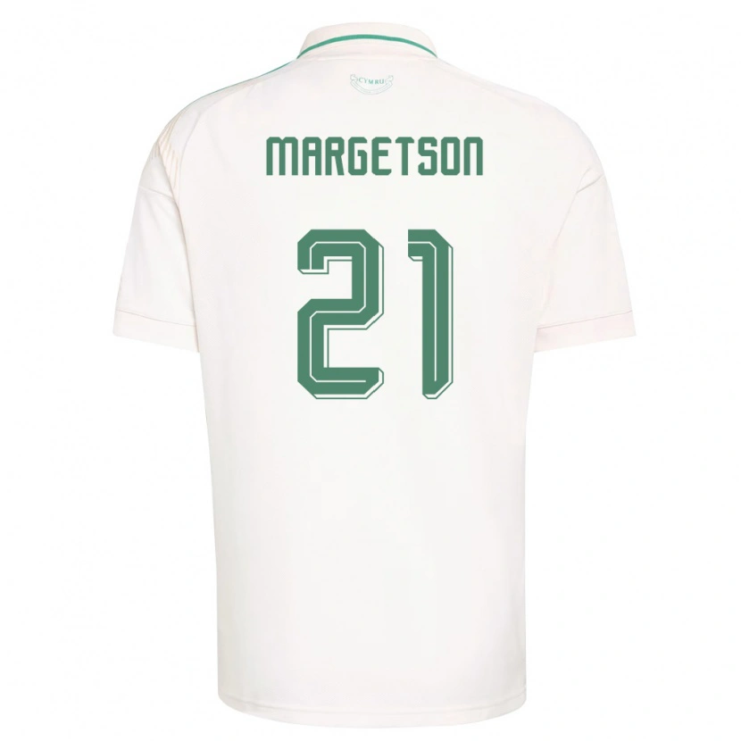 Danxen Niño Camiseta Gales Kit Margetson #21 Blanco Marrón Verde 2ª Equipación 26-28 La Camisa
