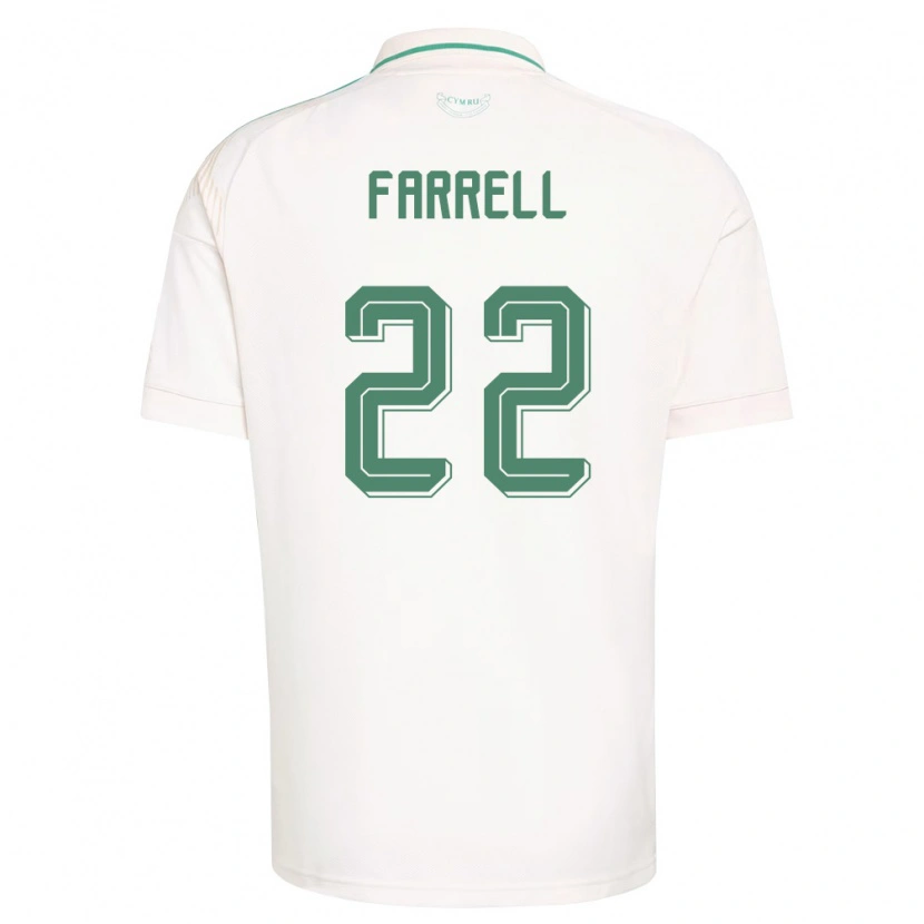 Danxen Niño Camiseta Gales Joshua Farrell #22 Blanco Marrón Verde 2ª Equipación 26-28 La Camisa