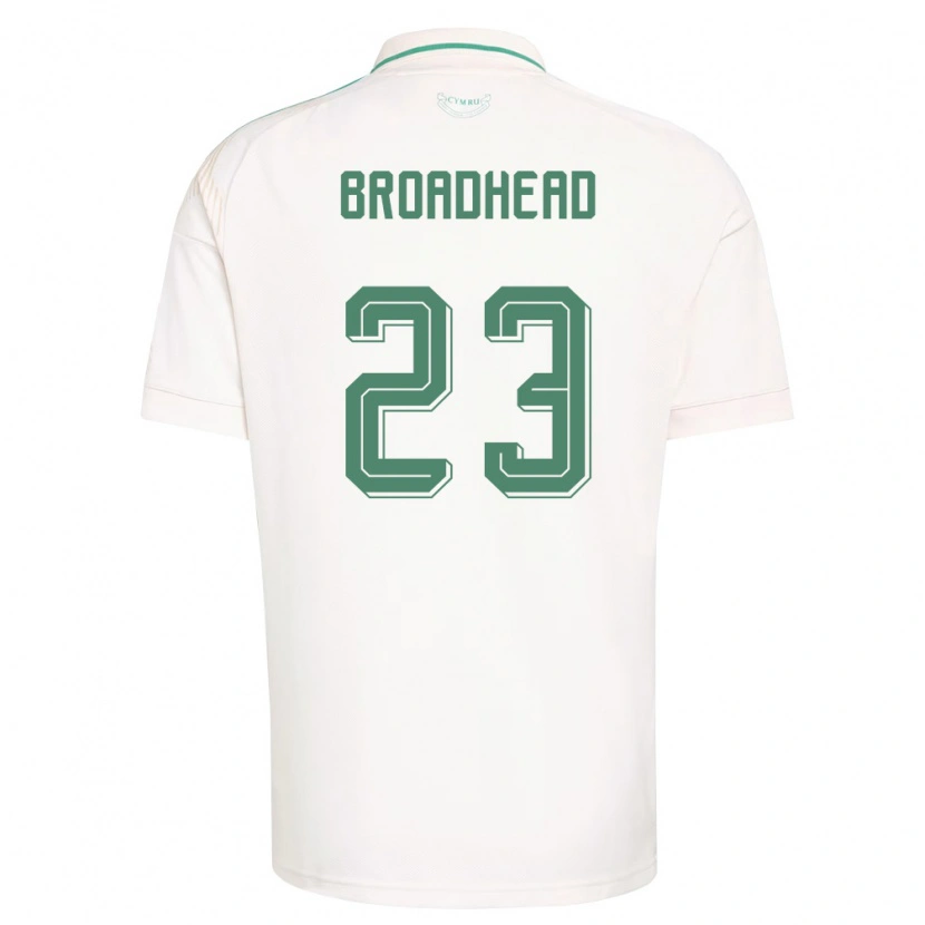 Danxen Niño Camiseta Gales Nathan Broadhead #23 Blanco Marrón Verde 2ª Equipación 26-28 La Camisa