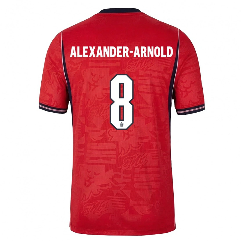 Danxen Niño Camiseta Inglaterra Trent Alexander-Arnold #8 Rojo Marino Blanco 2ª Equipación 26-28 La Camisa