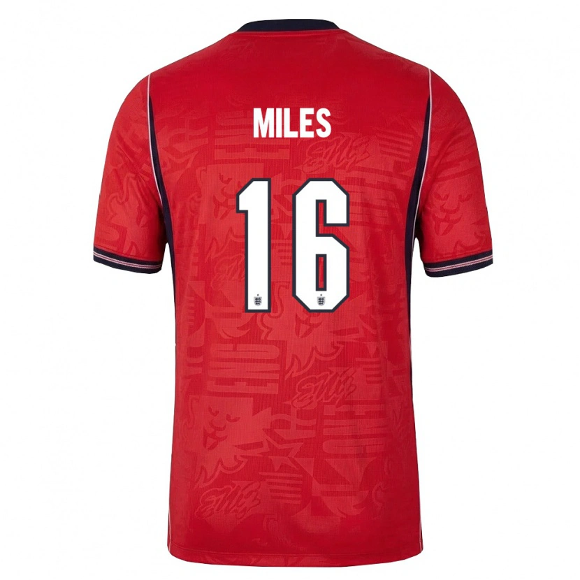 Danxen Niño Camiseta Inglaterra Harrison Miles #16 Rojo Marino Blanco 2ª Equipación 26-28 La Camisa