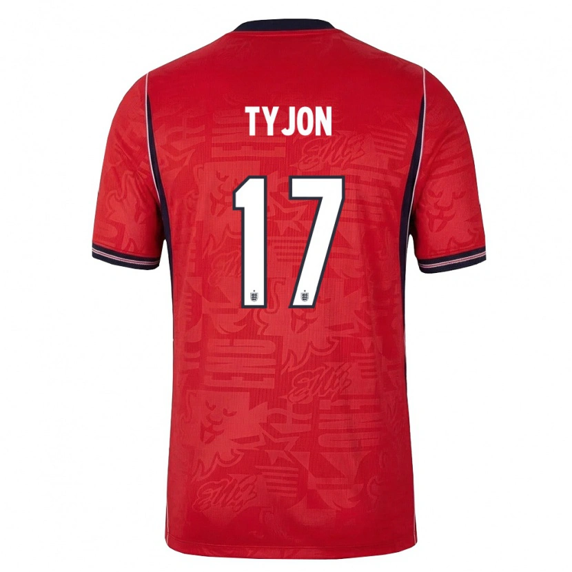 Danxen Niño Camiseta Inglaterra Igor Tyjon #17 Rojo Marino Blanco 2ª Equipación 26-28 La Camisa