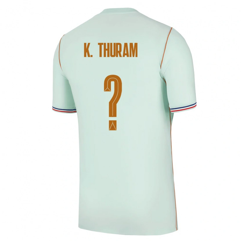 Danxen Niño Camiseta Francia Khéphren Thuram #0 Verde Oro 2ª Equipación 26-28 La Camisa