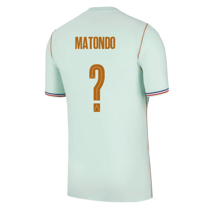 Danxen Niño Camiseta Francia Rudy Matondo #0 Verde Oro 2ª Equipación 26-28 La Camisa