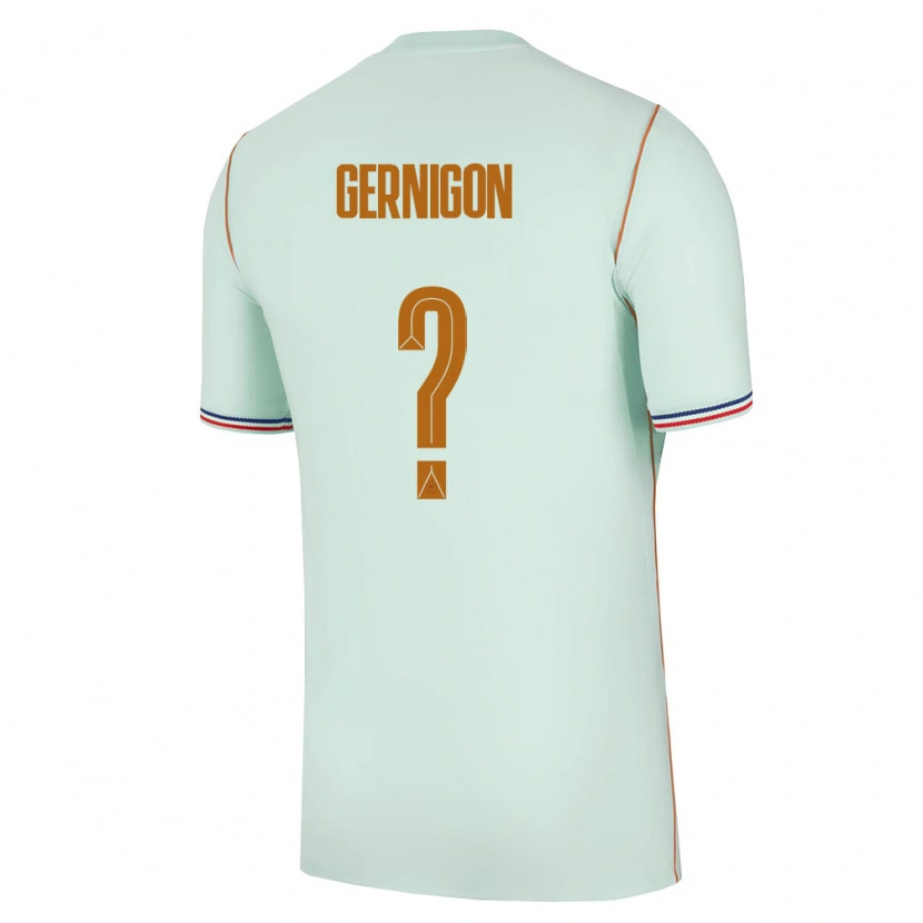 Danxen Niño Camiseta Francia Maël Gernigon #0 Verde Oro 2ª Equipación 26-28 La Camisa